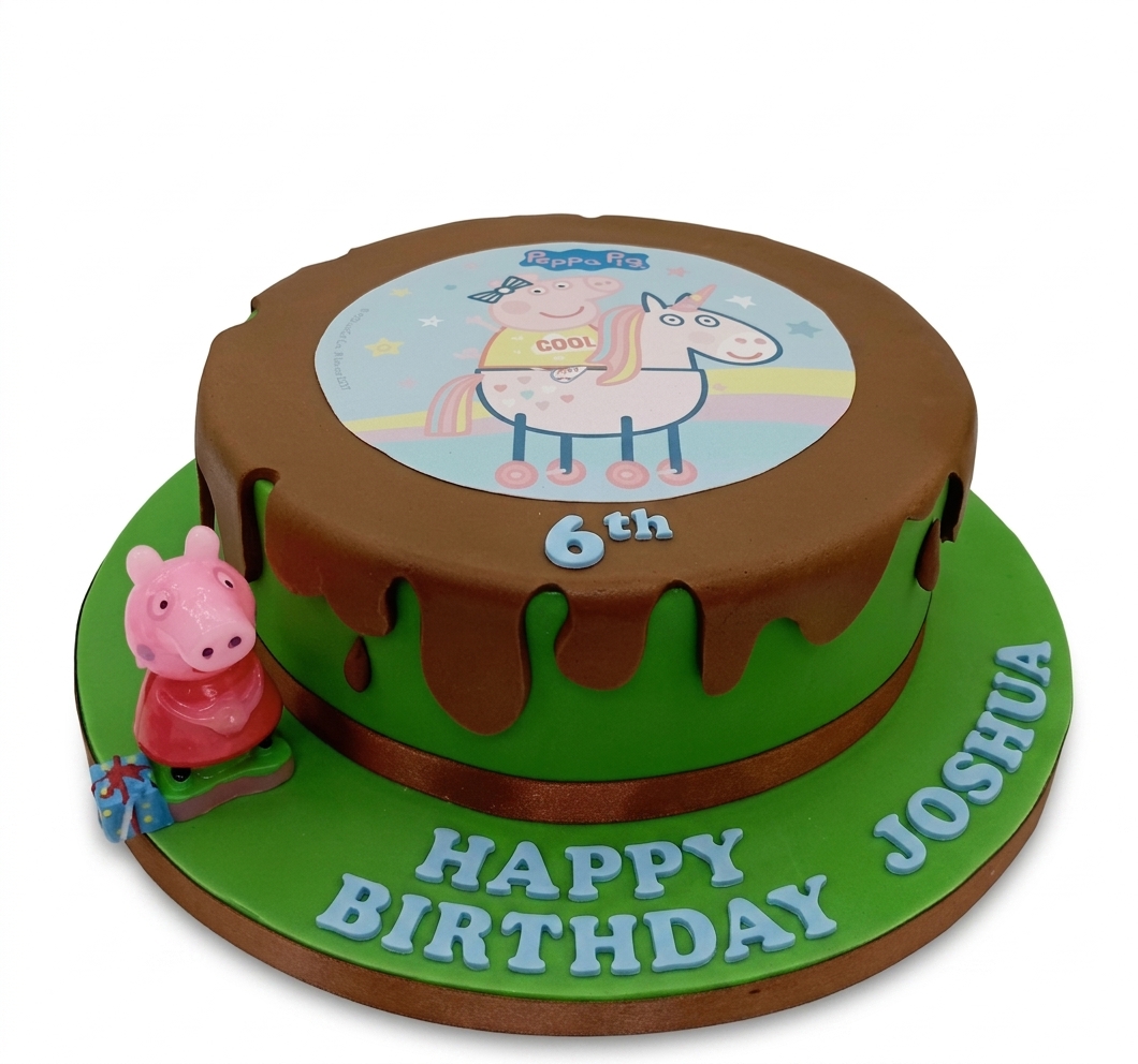 Peppa Pig Birthday Cake with Custom Age
