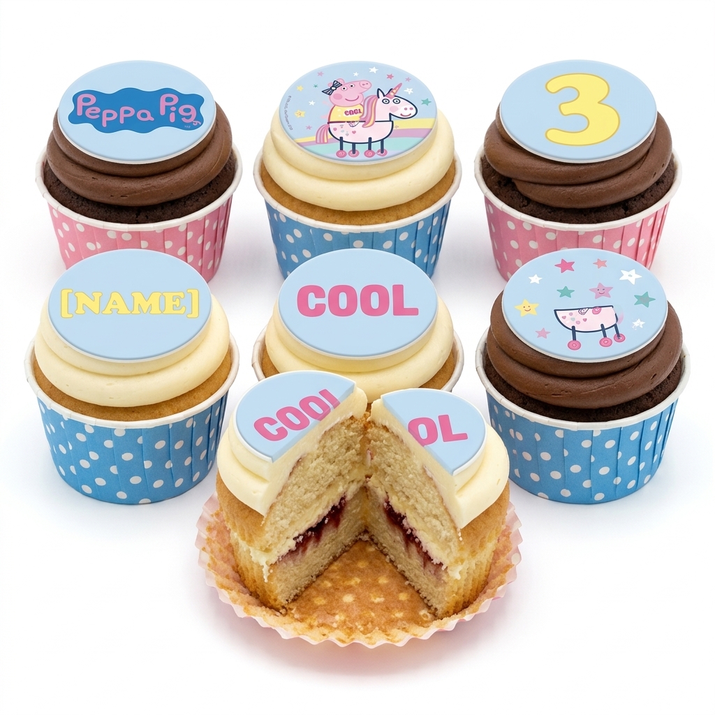 Peppa Pig & Unicorn Kids Birthday Cupcakes