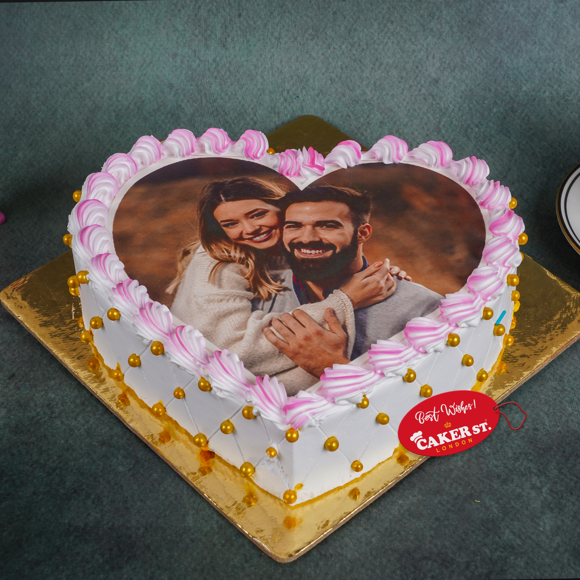 Personalised Heart Photo Cake