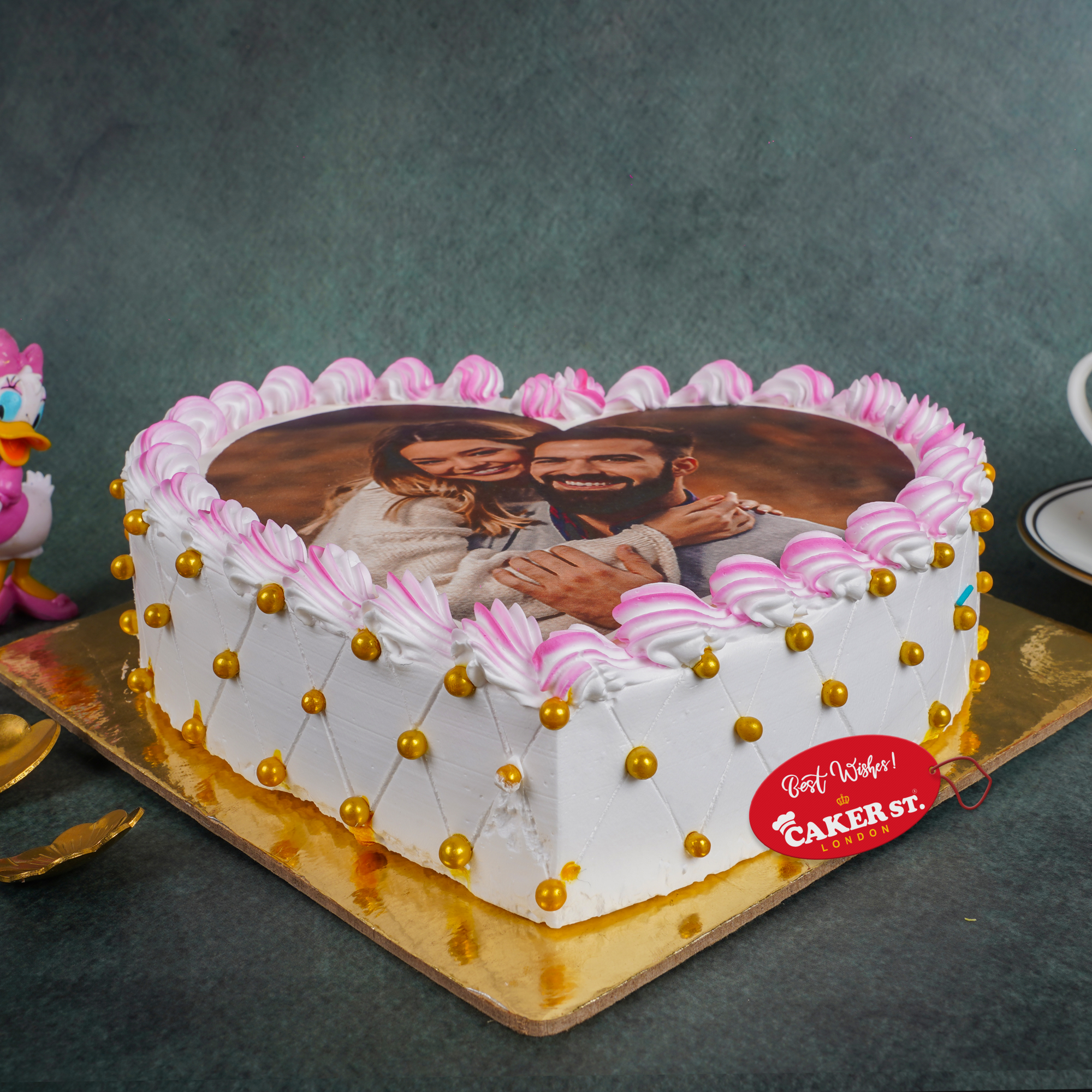 Personalised Heart Photo Cake