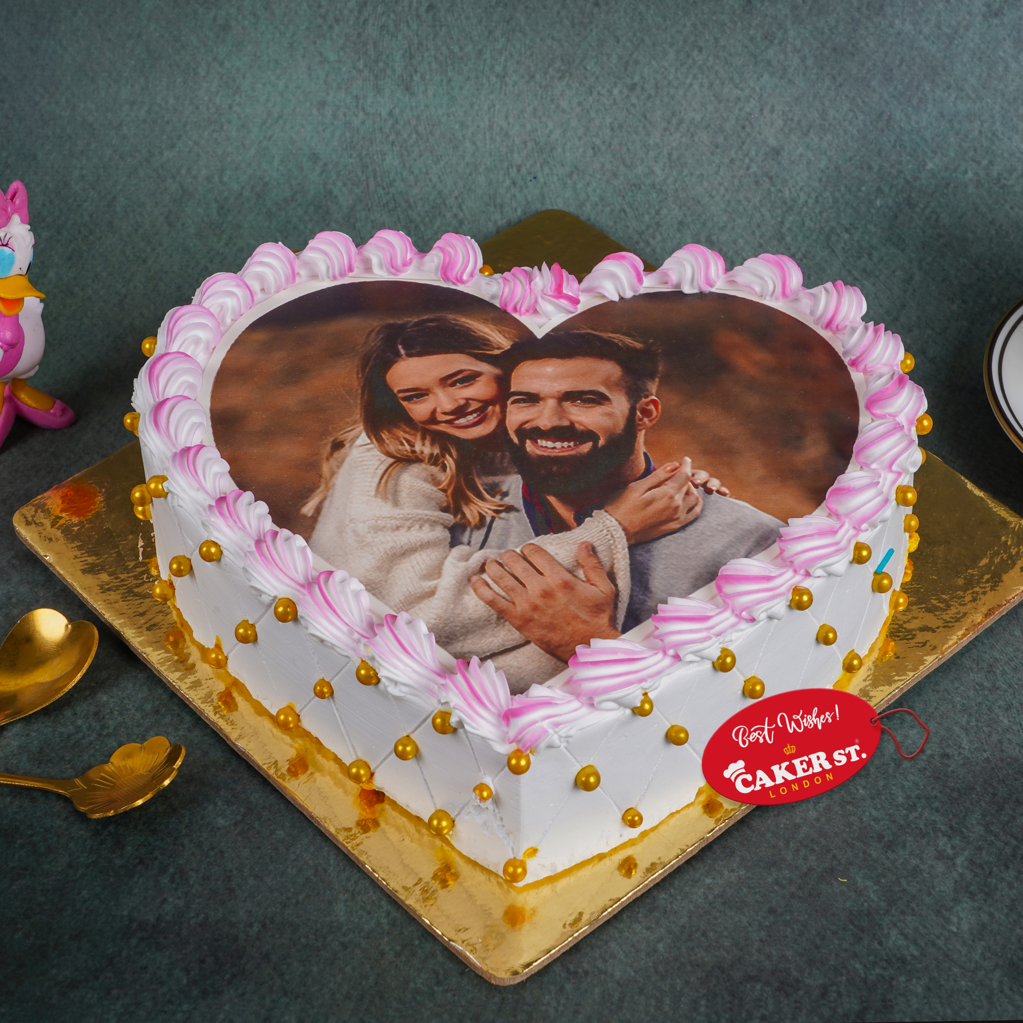 Personalised Heart Photo Cake