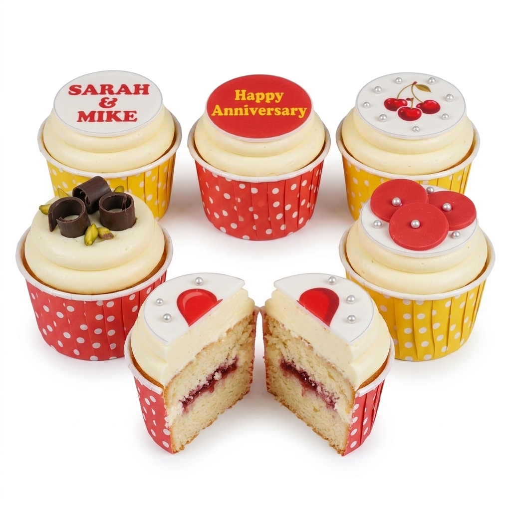 Personalised Anniversary Cupcakes