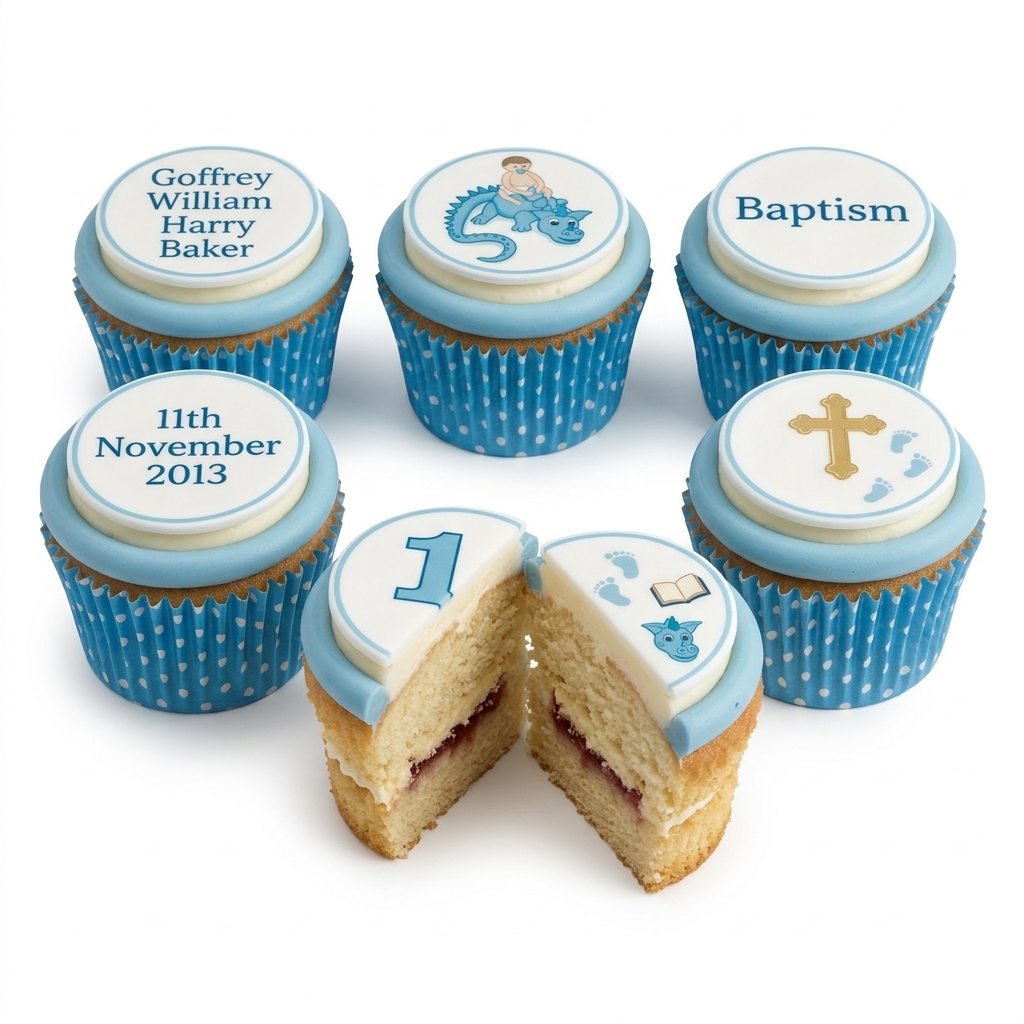 Christening Cupcakes for Boys