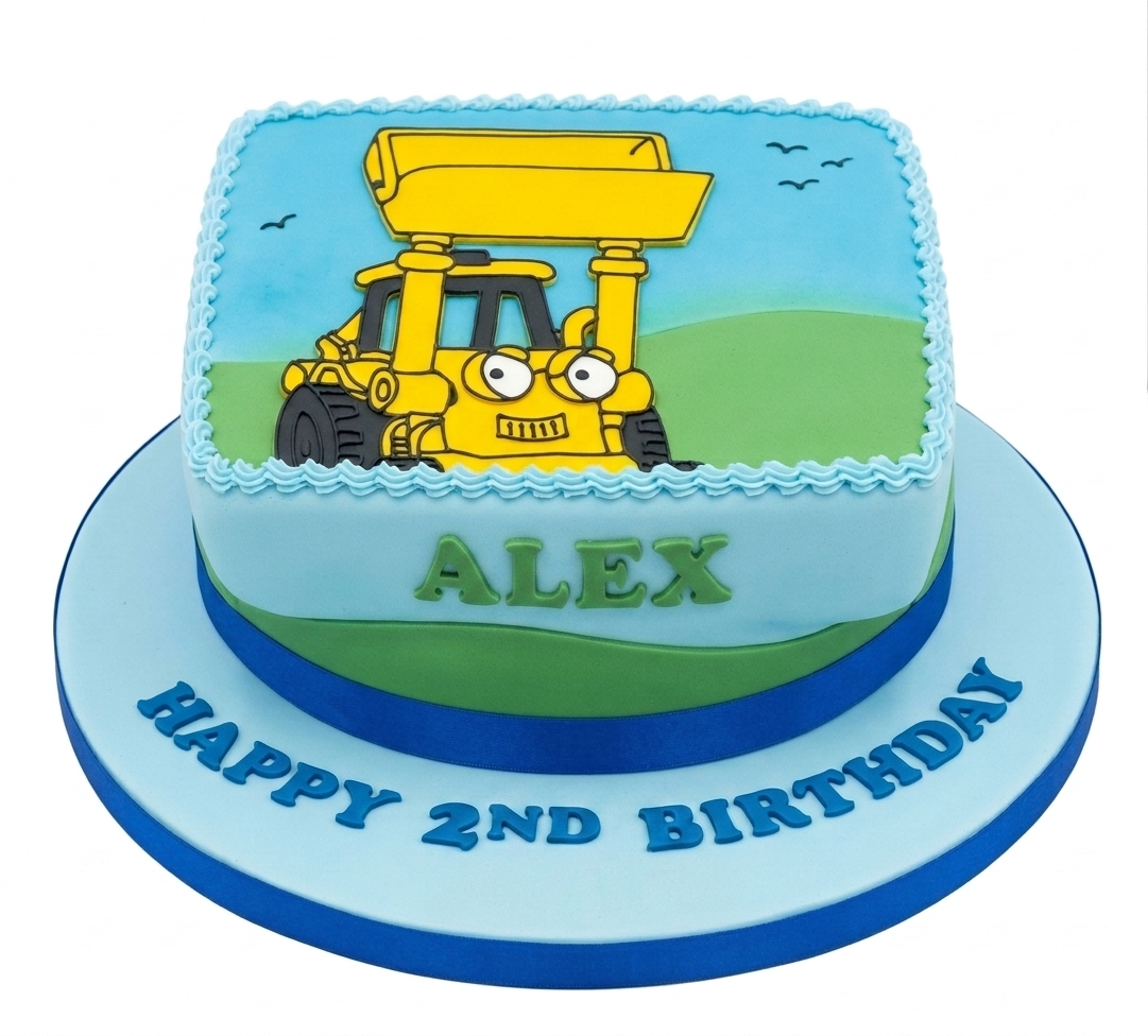 Kids Construction Digger Birthday Cake