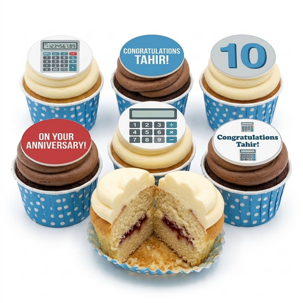 Accountant Anniversary Cupcakes - Custom Number & Message