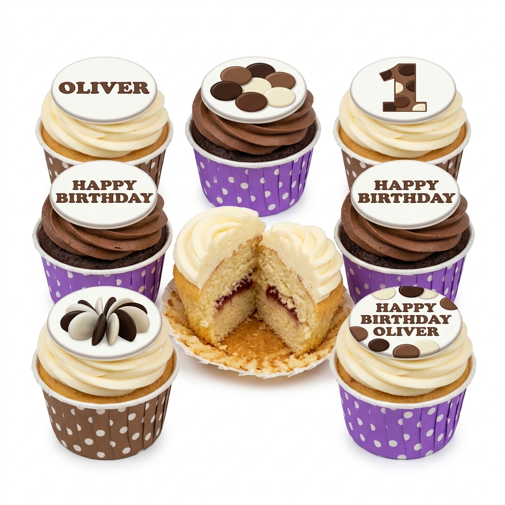 Personalised Chocolate Birthday Cupcakes