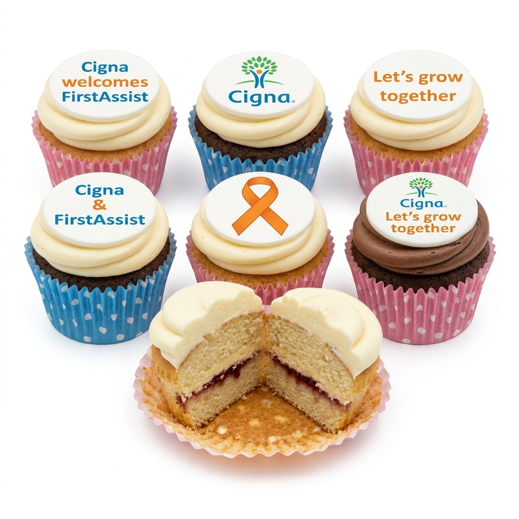 Corporate Branded Cupcakes with Custom Logo