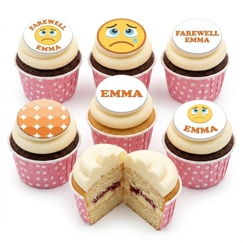 Farewell Emoji Cupcakes