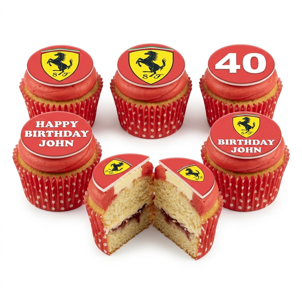 Ferrari Birthday Cupcakes