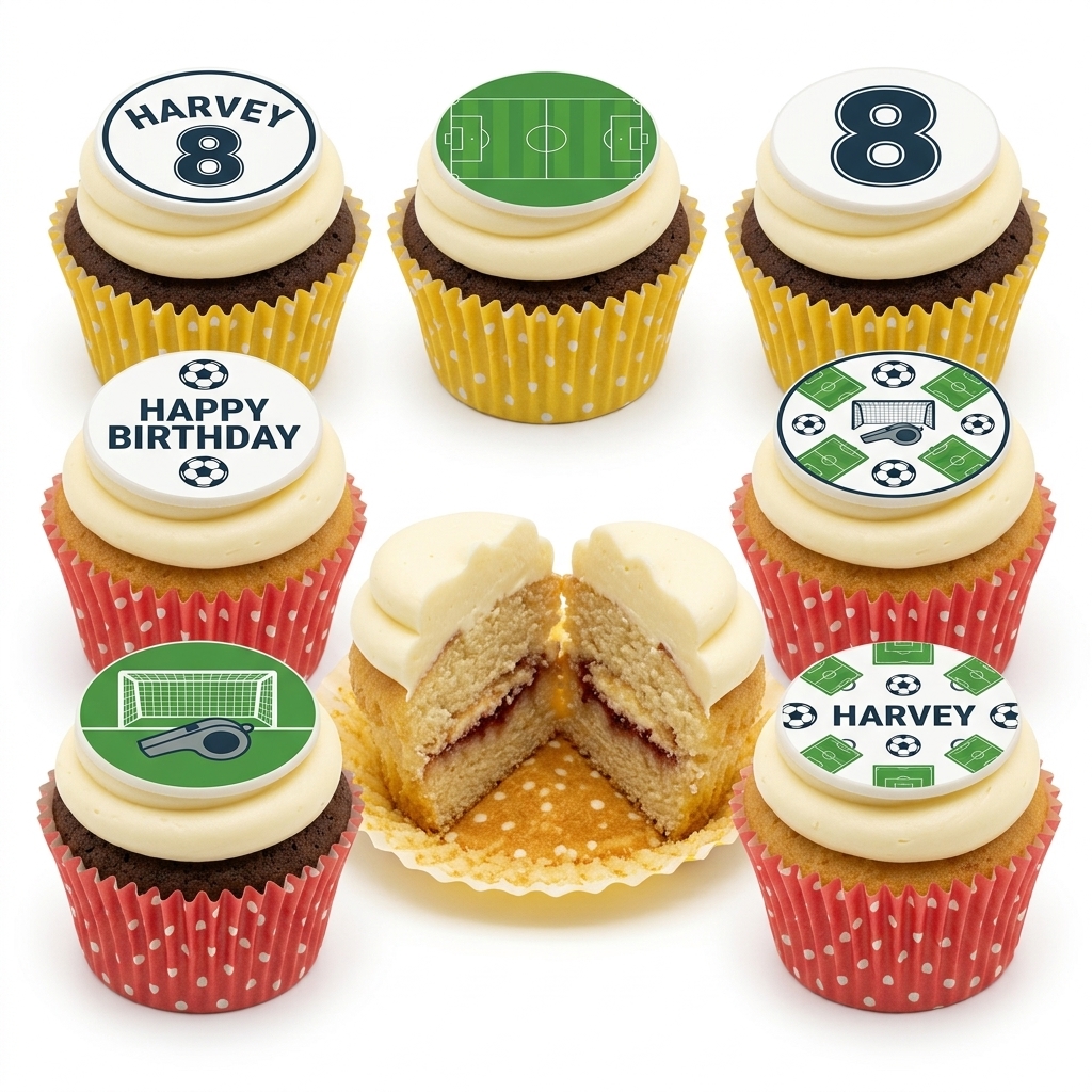 Football Birthday Cupcakes for Boys