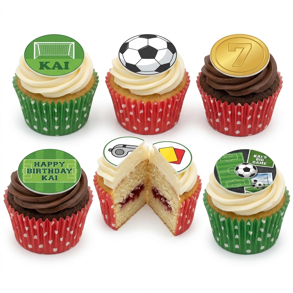 Football Birthday Cupcakes for Boys