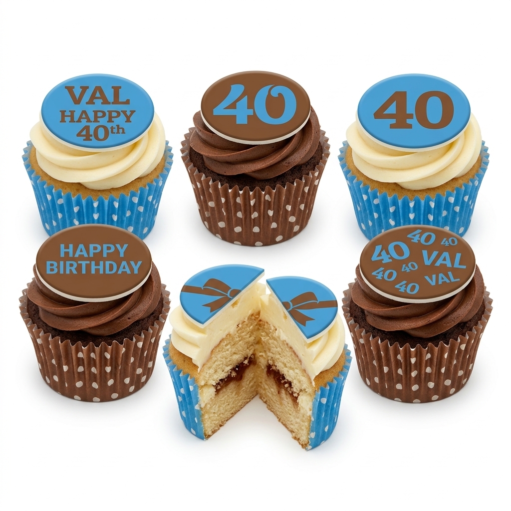 Personalised Birthday Cupcakes with Custom Age & Name
