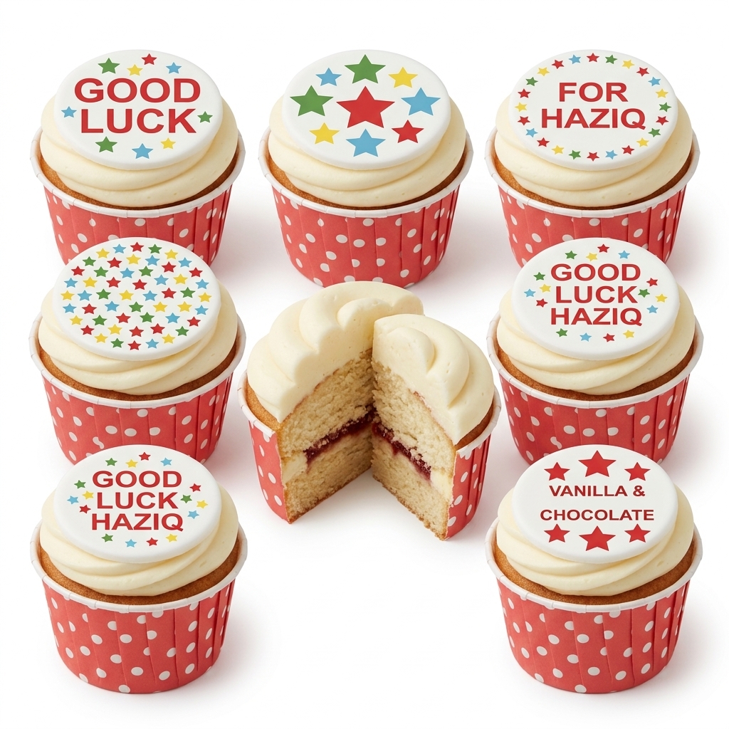 Good Luck Star Cupcakes with Personalised Message