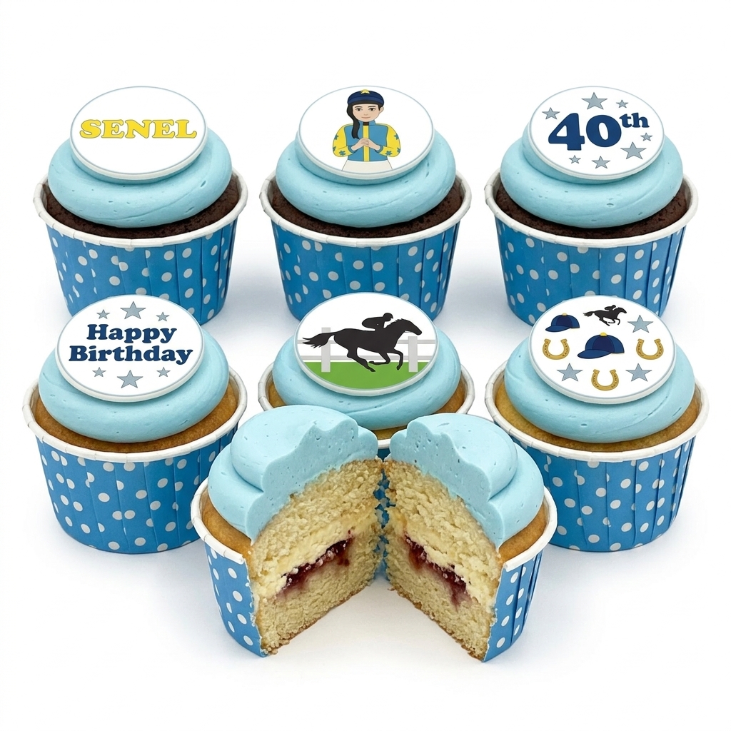 Horse Racing Birthday Cupcakes
