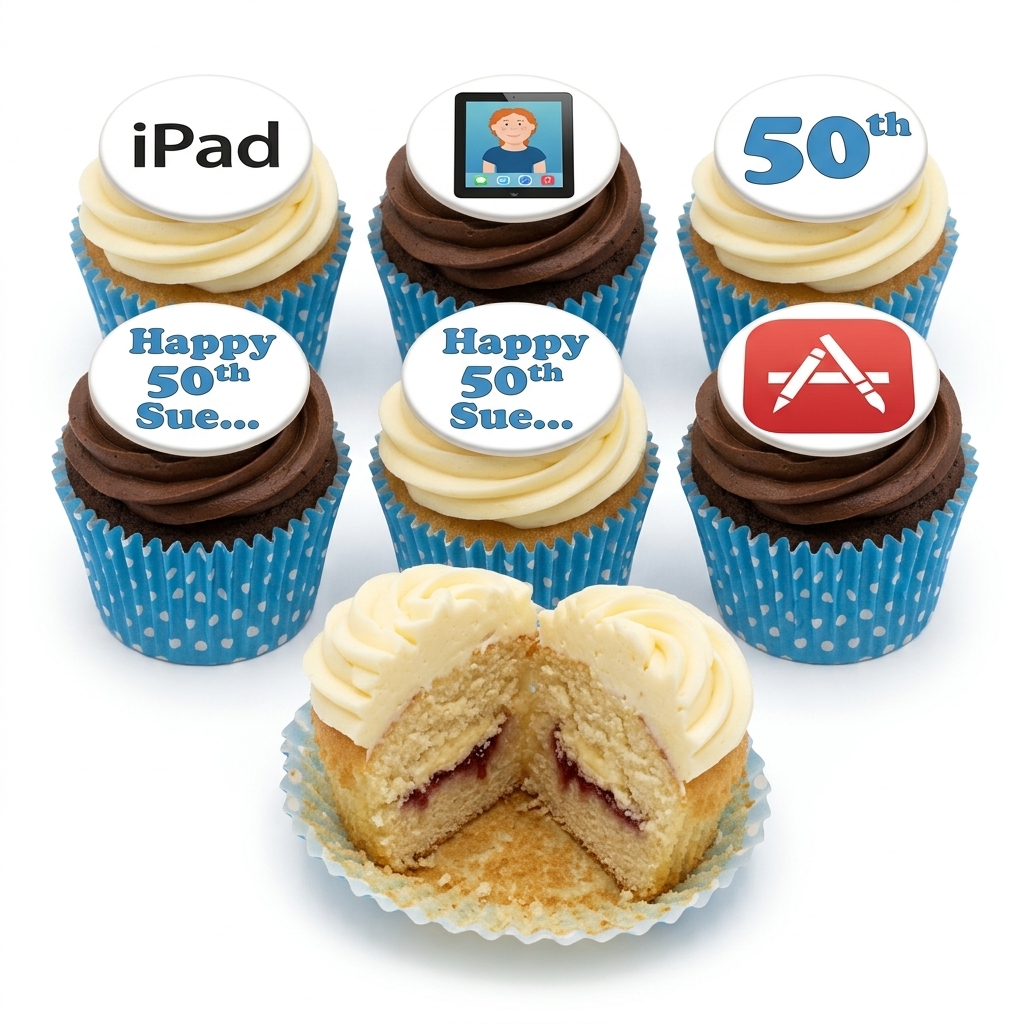 iPad Theme Birthday Cupcakes
