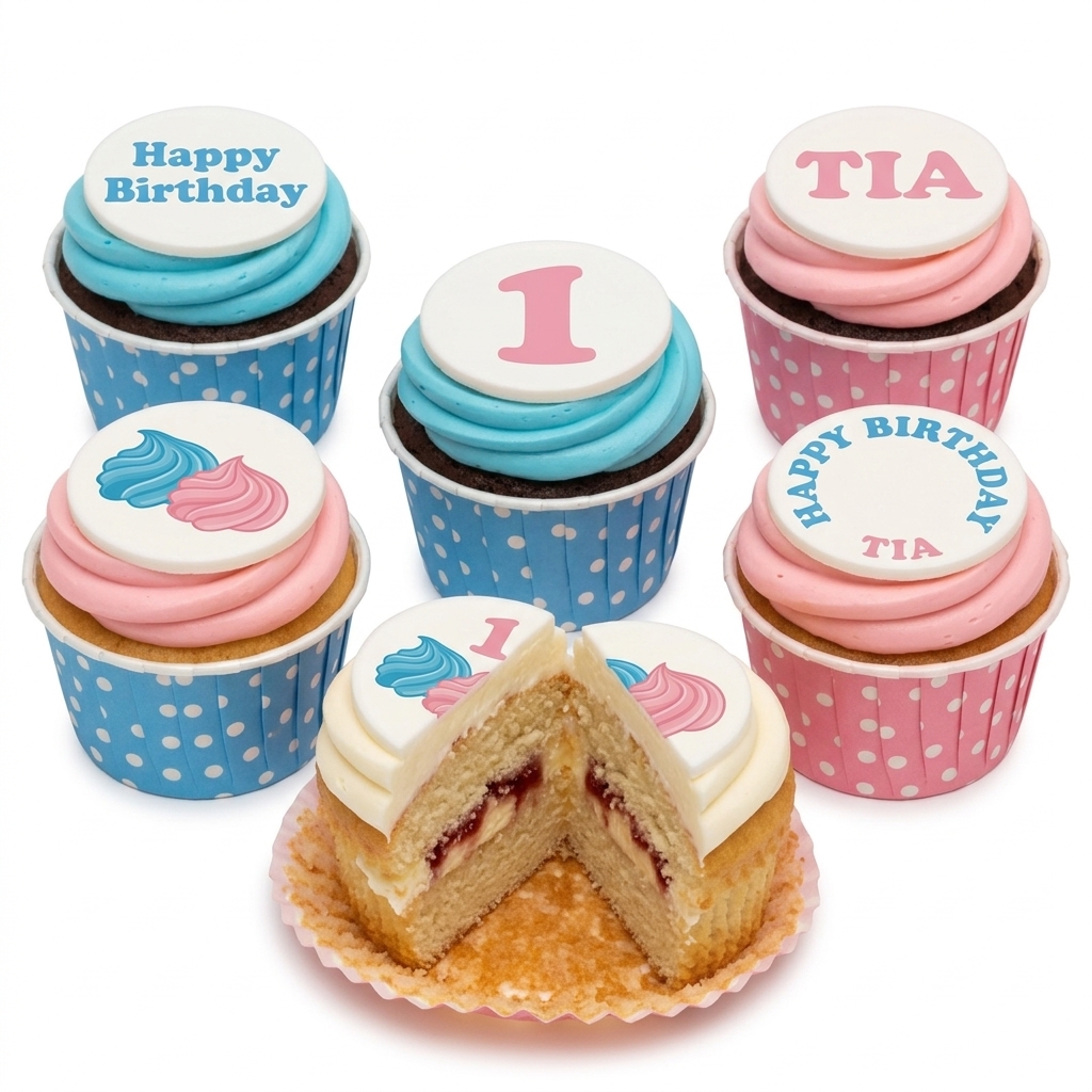 Personalised 1st Birthday Cupcakes