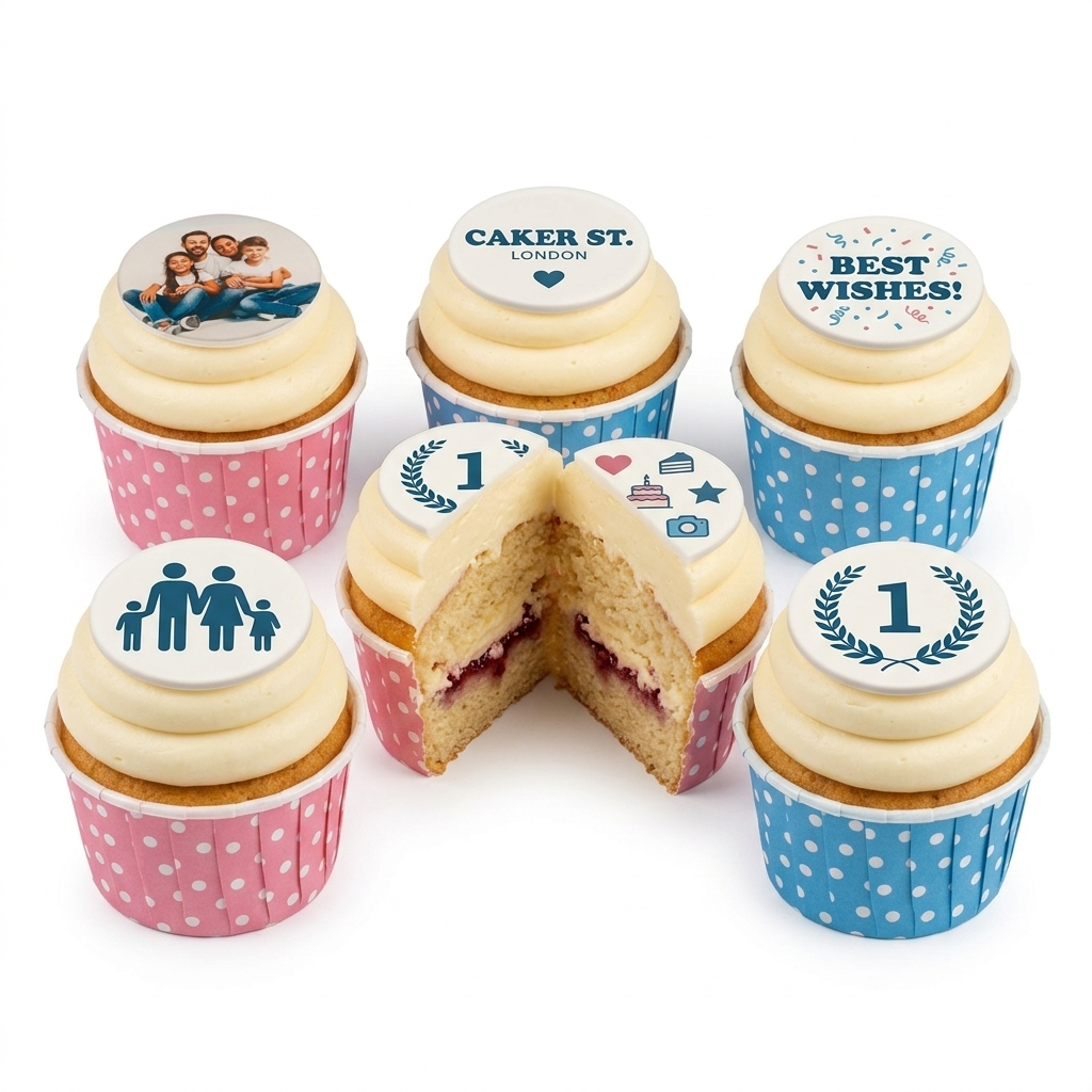 Personalised Photo & Custom Message Cupcakes