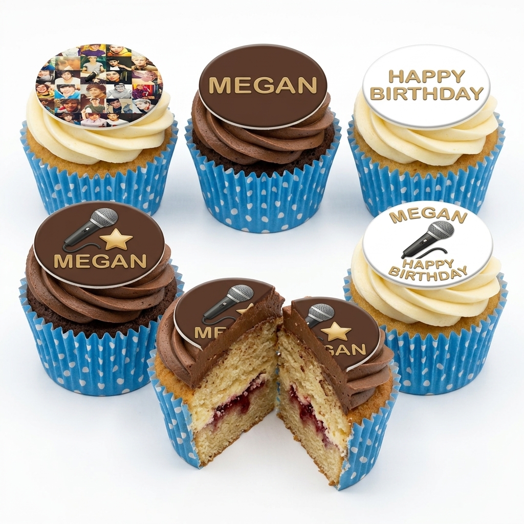 Music Theme Personalised Birthday Cupcakes