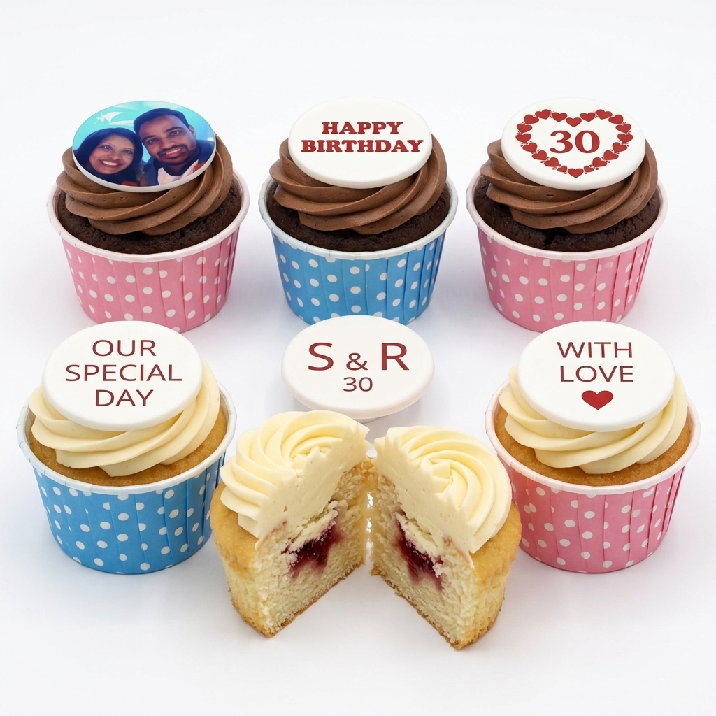 Personalised Photo Birthday Cupcakes with Custom Age