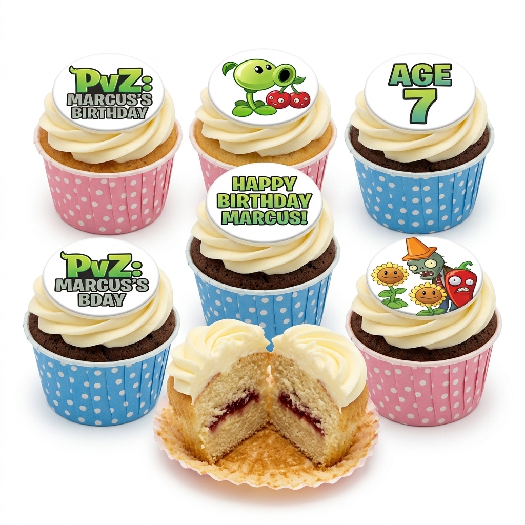 Plants vs Zombies Birthday Cupcakes for Kids