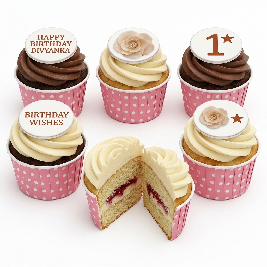 Floral Birthday Cupcakes for Her with Custom Age Toppers