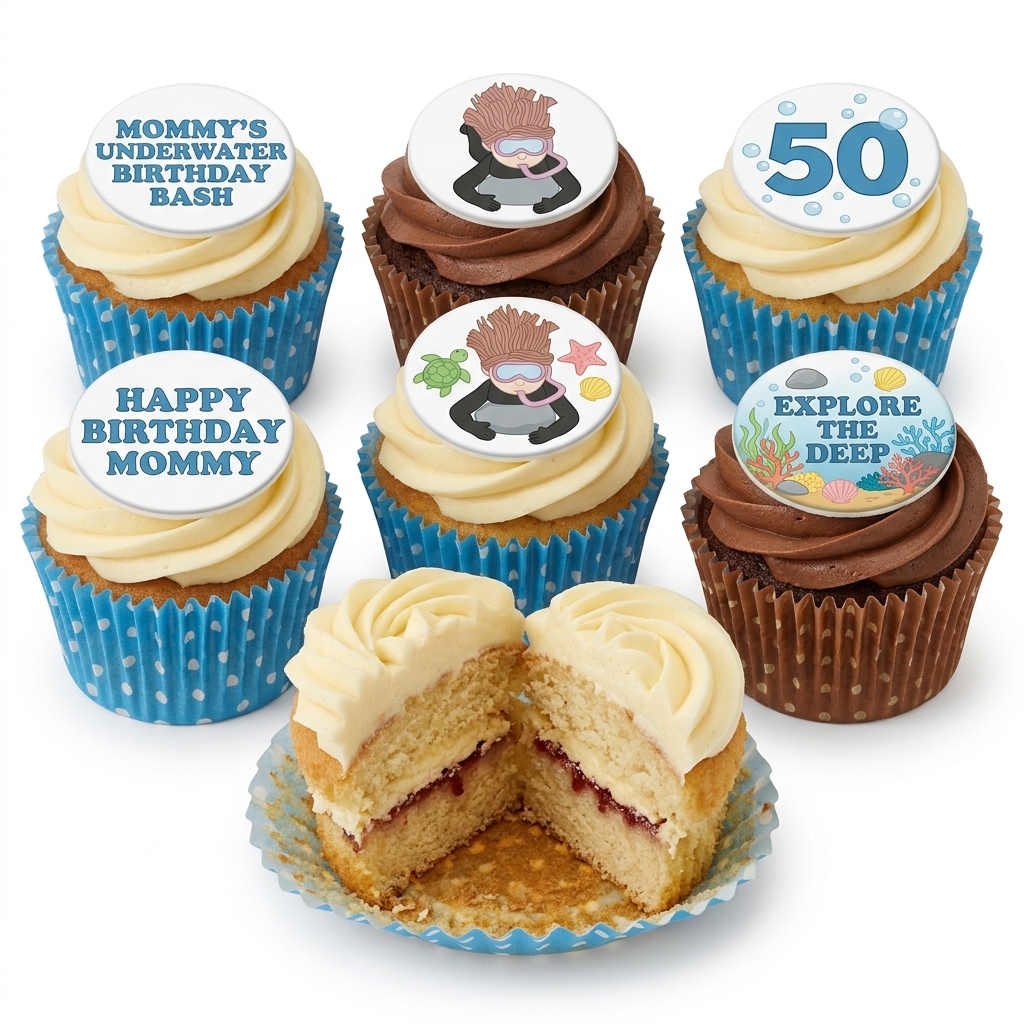 Scuba Diving & Under The Sea Birthday Cupcakes