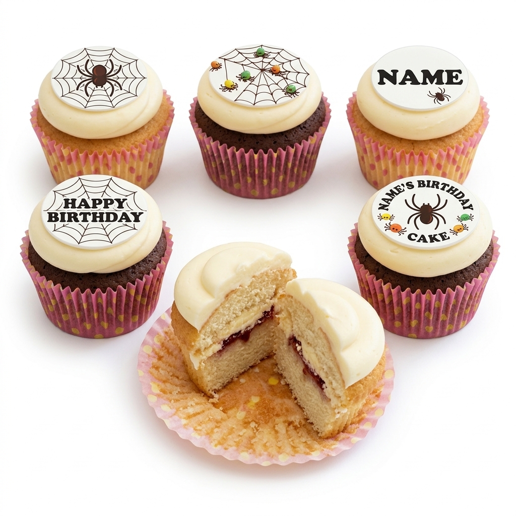 Spider Web & Bug Birthday Cupcakes