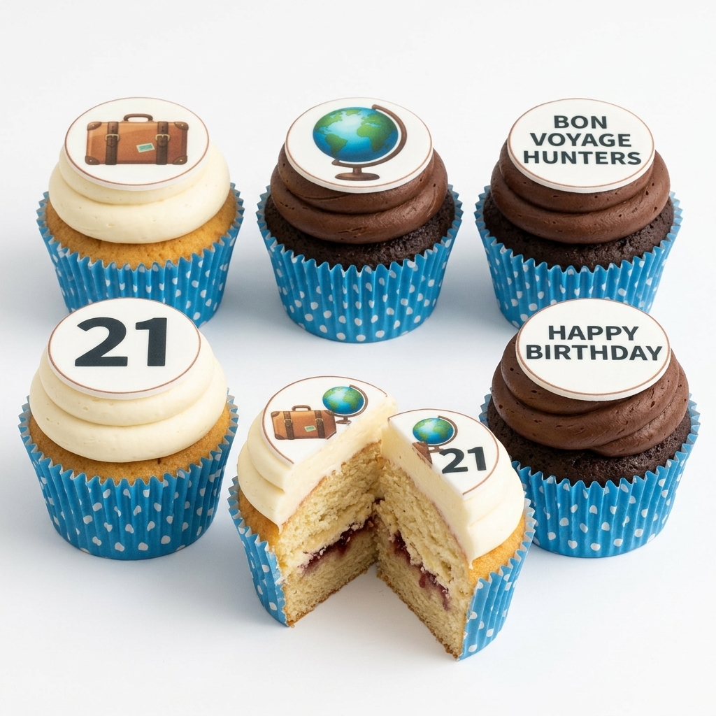 Travel Theme Birthday Cupcakes