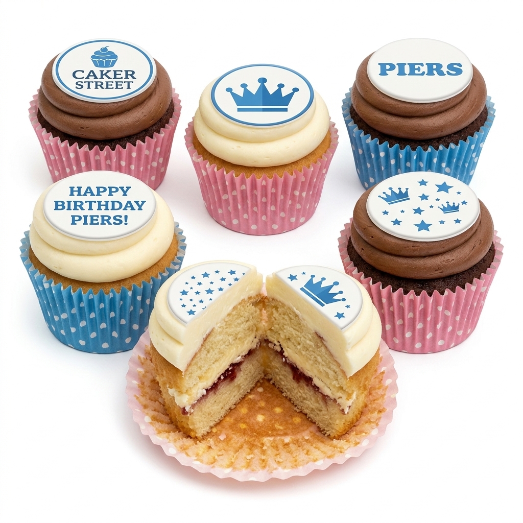 Crown & Stars Personalised Birthday Cupcakes