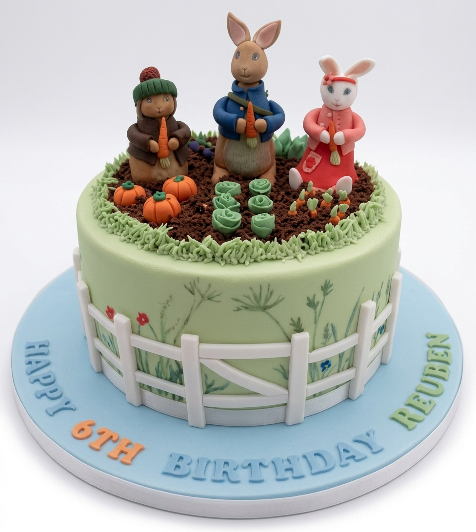 Peter Rabbit Garden Birthday Cake