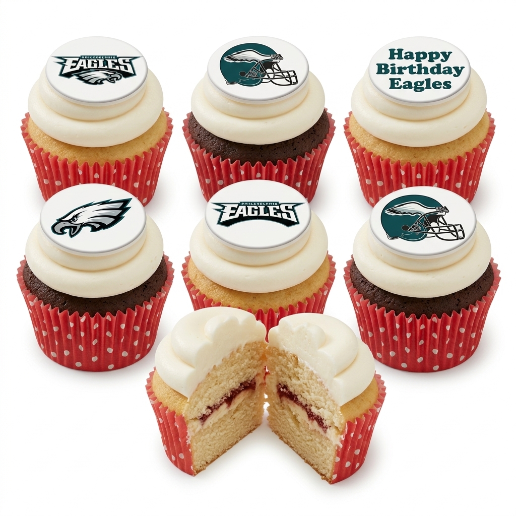 Philadelphia Eagles Birthday Cupcakes