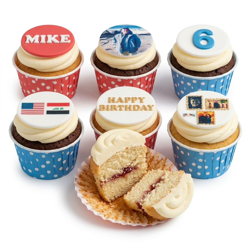 Personalised Photo & Message Birthday Cupcakes