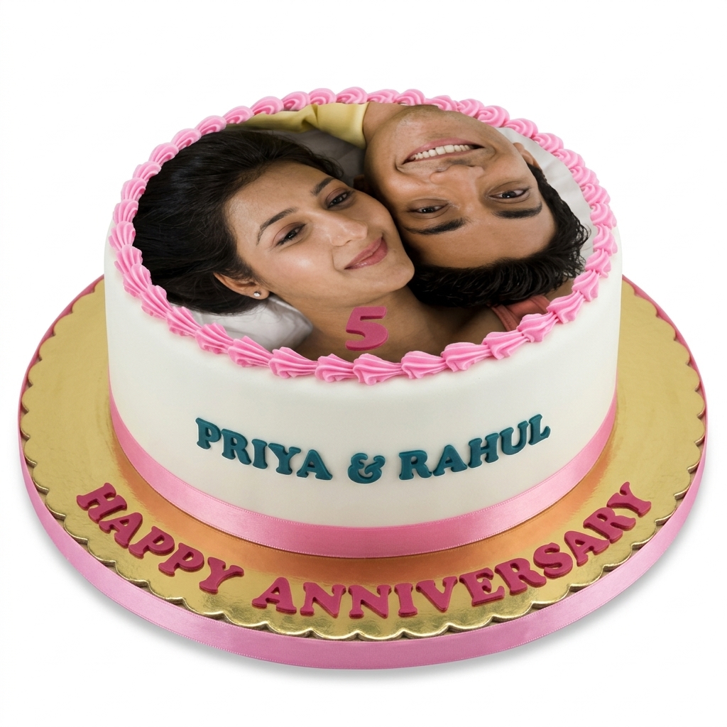 Personalised Photo Anniversary Cake