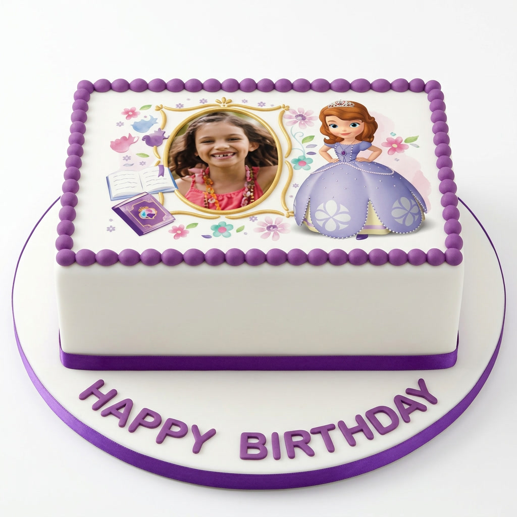 Sofia the First Photo Birthday Cake