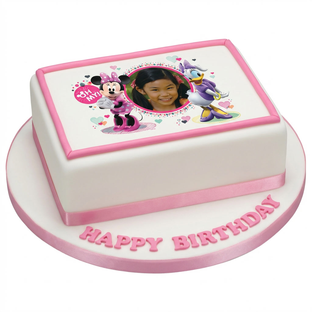 Minnie Mouse Photo Birthday Cake