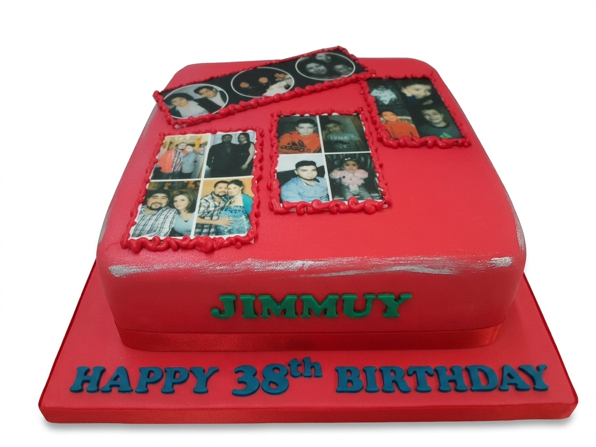 Photo Birthday Cake with Custom Pictures