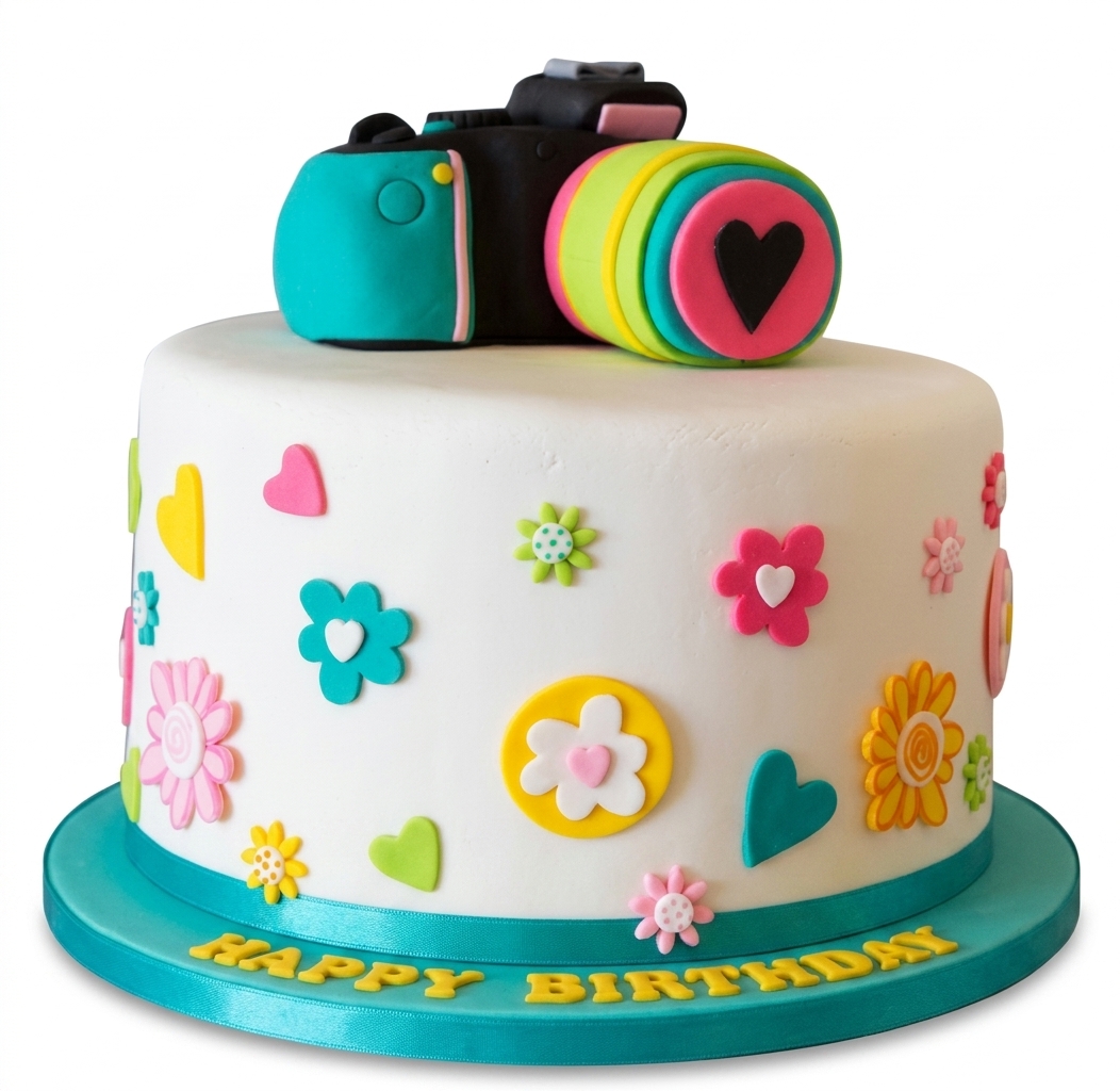 Camera Theme Birthday Cake