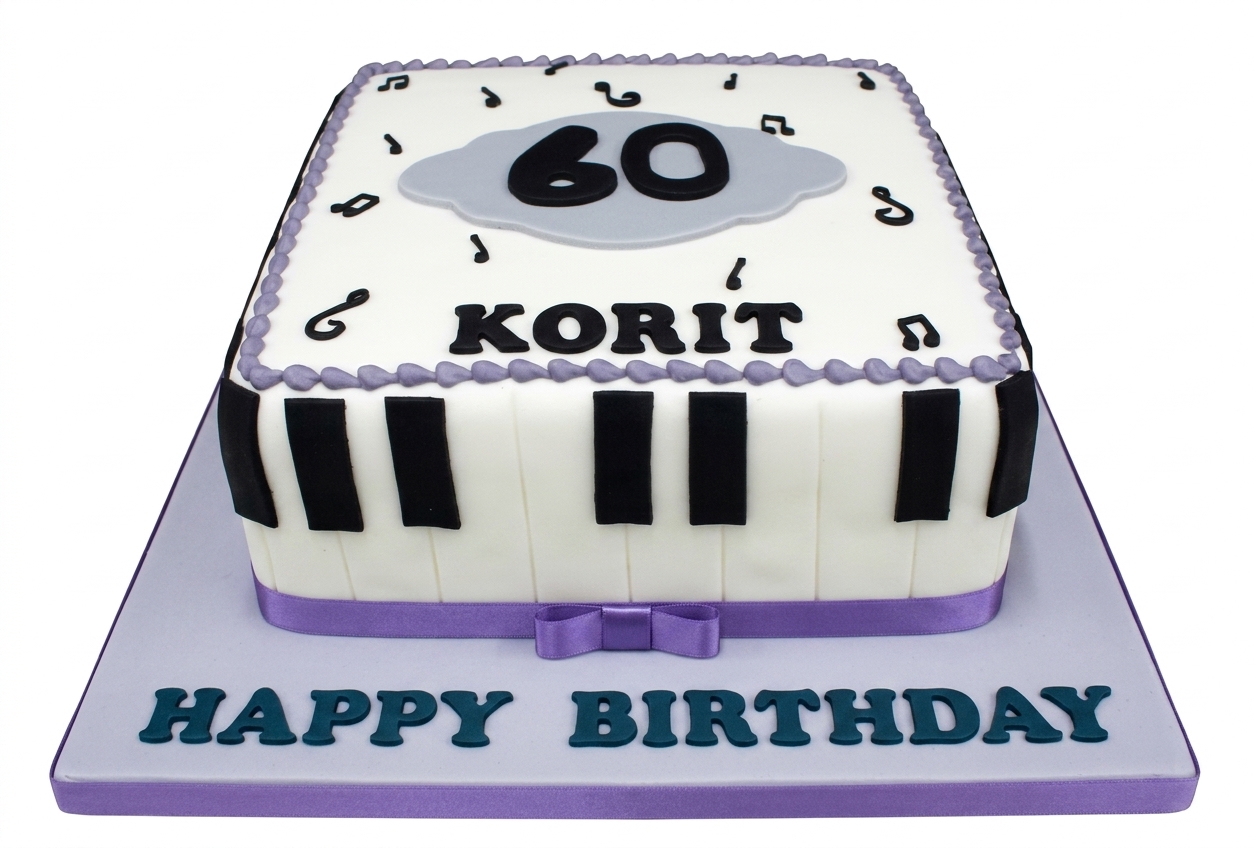 Piano Theme Birthday Cake with Custom Age