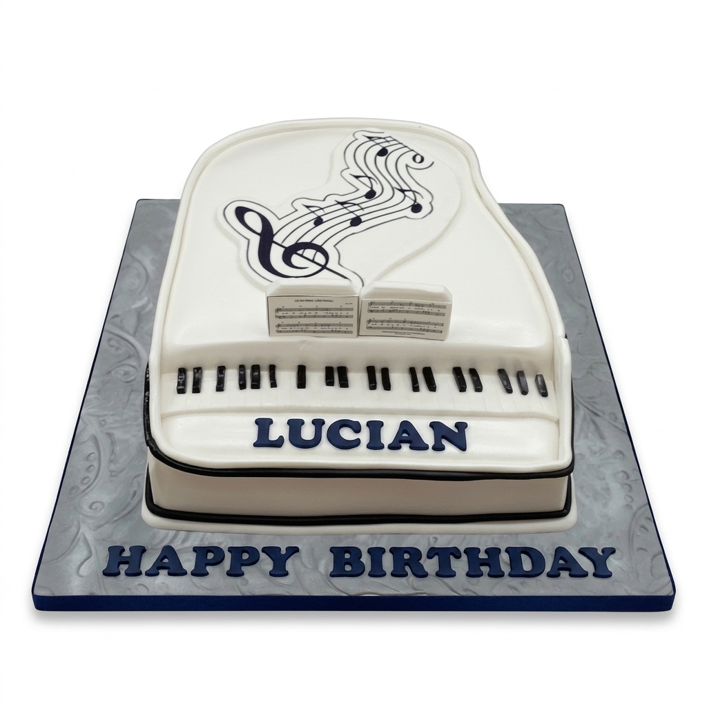 Elegant Piano Birthday Cake