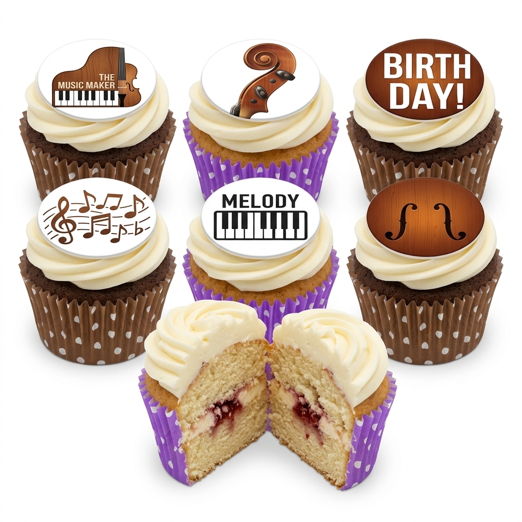 Music Theme Birthday Cupcakes
