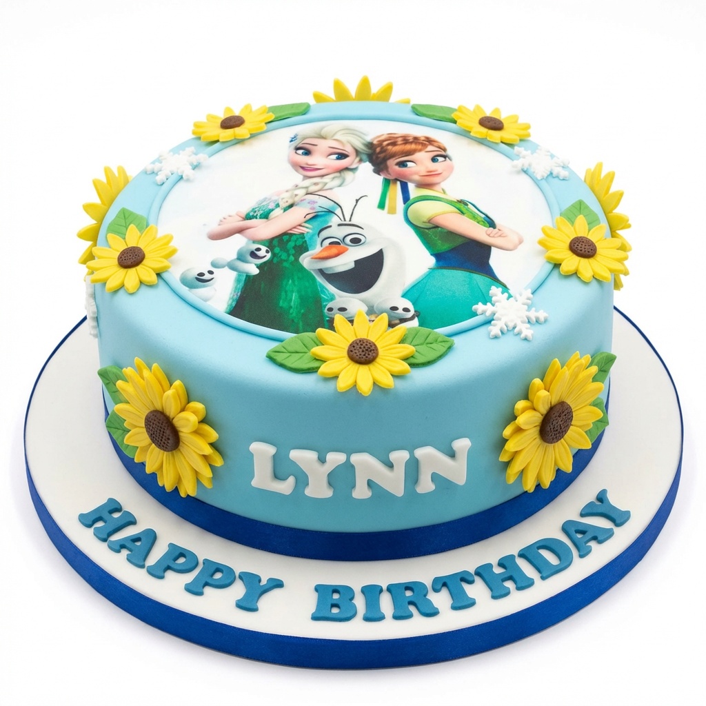 Disney Frozen Birthday Cake with Elsa, Anna & Olaf