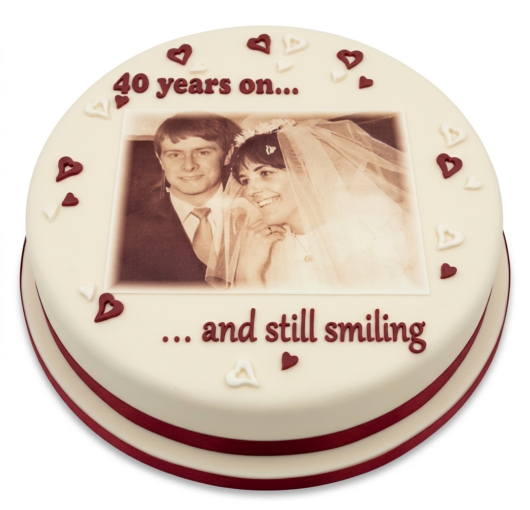 40th Anniversary Photo Cake