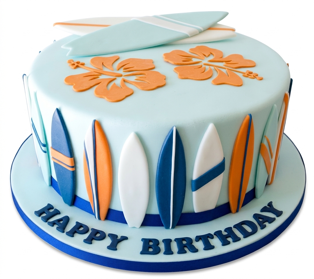 Surf Theme Birthday Cake
