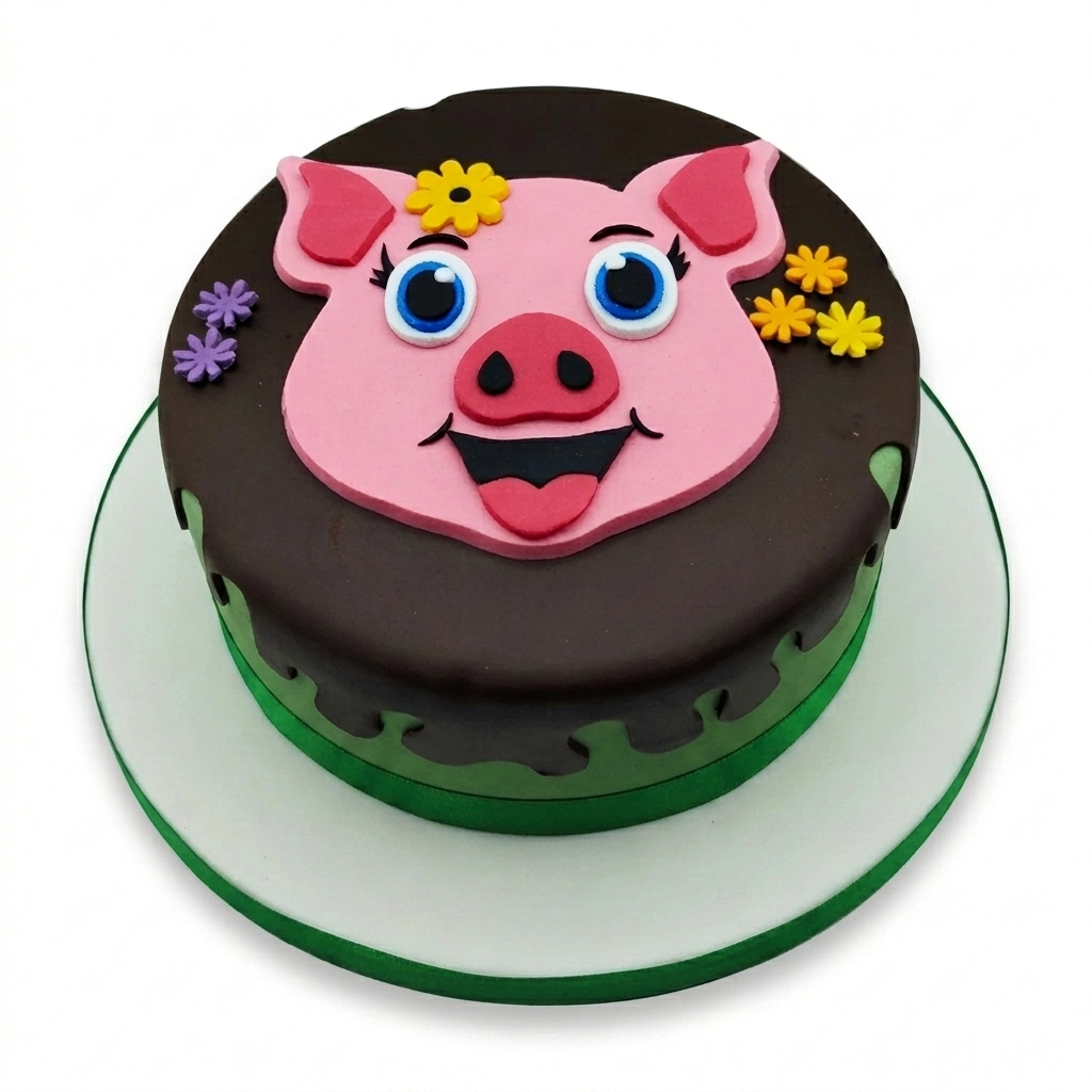 Cute Pig Birthday Cake