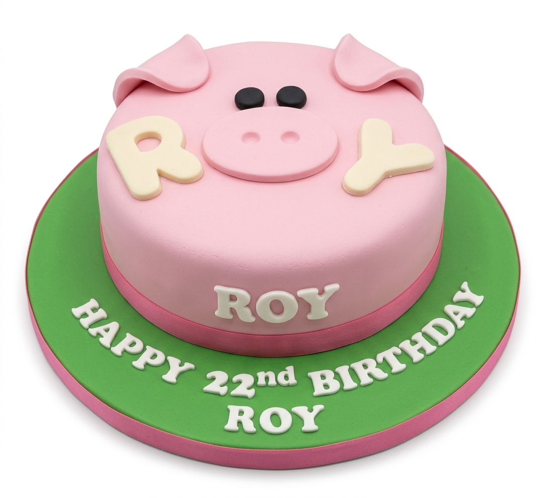 Pink Pig Birthday Cake