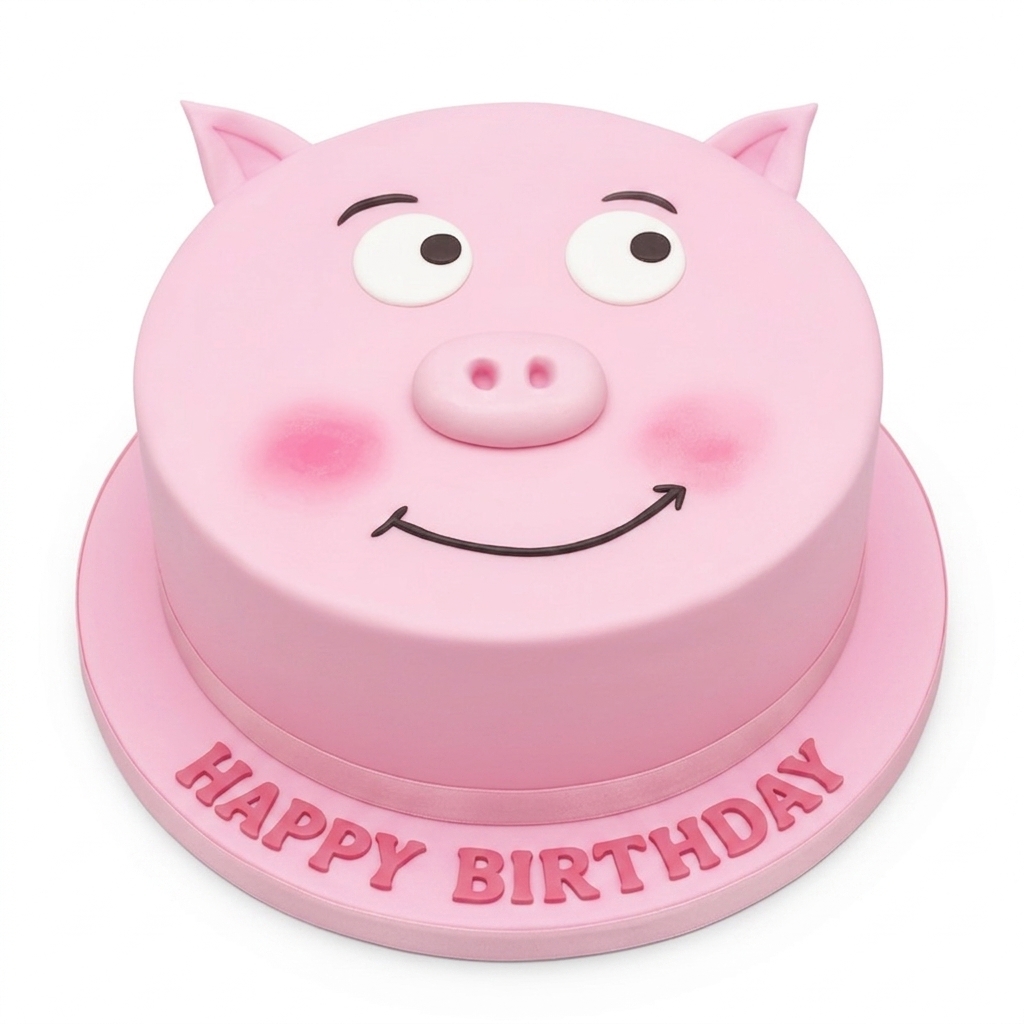 Pig Face Birthday Cake