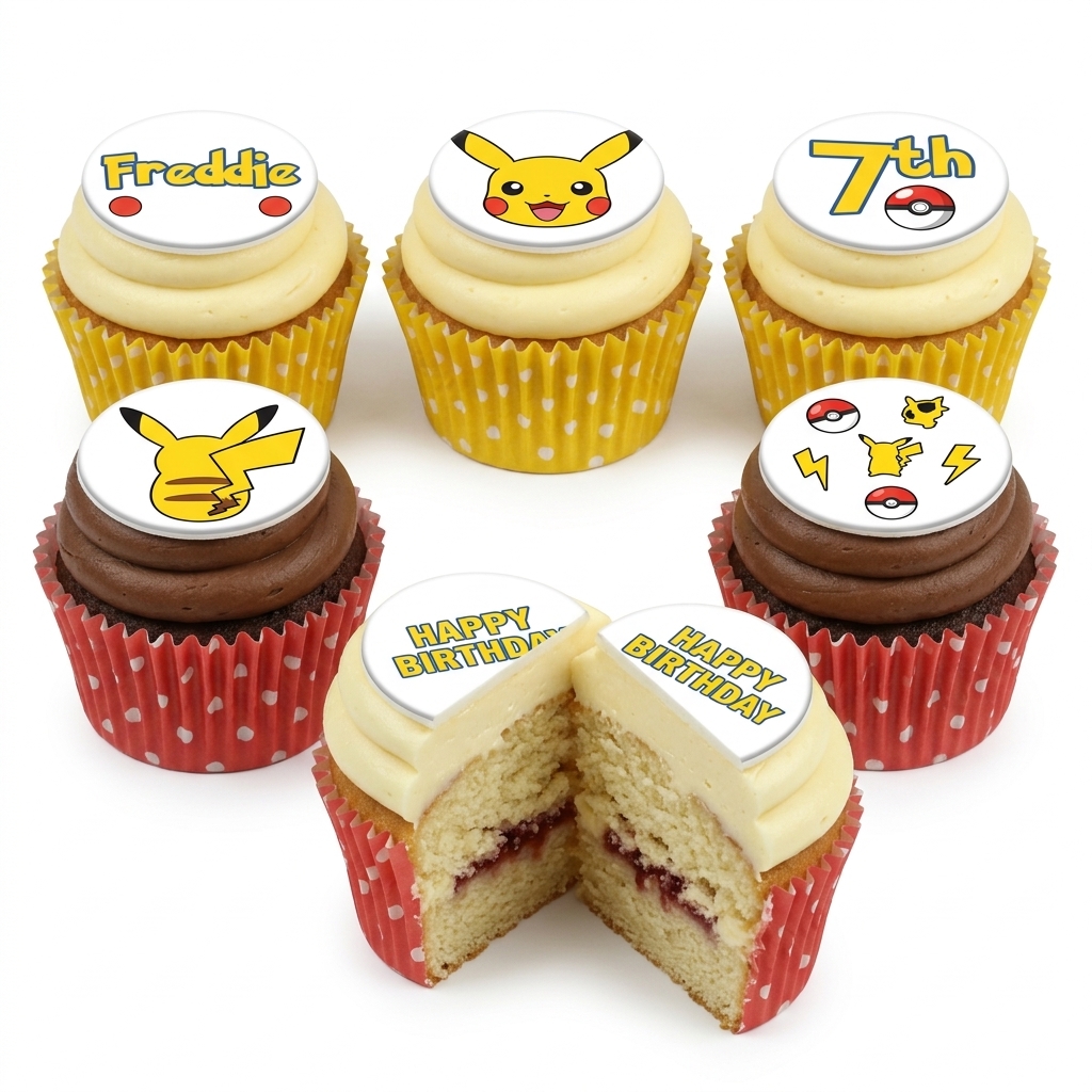Pikachu Birthday Cupcakes