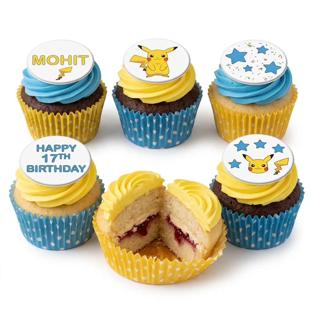 Pikachu Pokemon Birthday Cupcakes