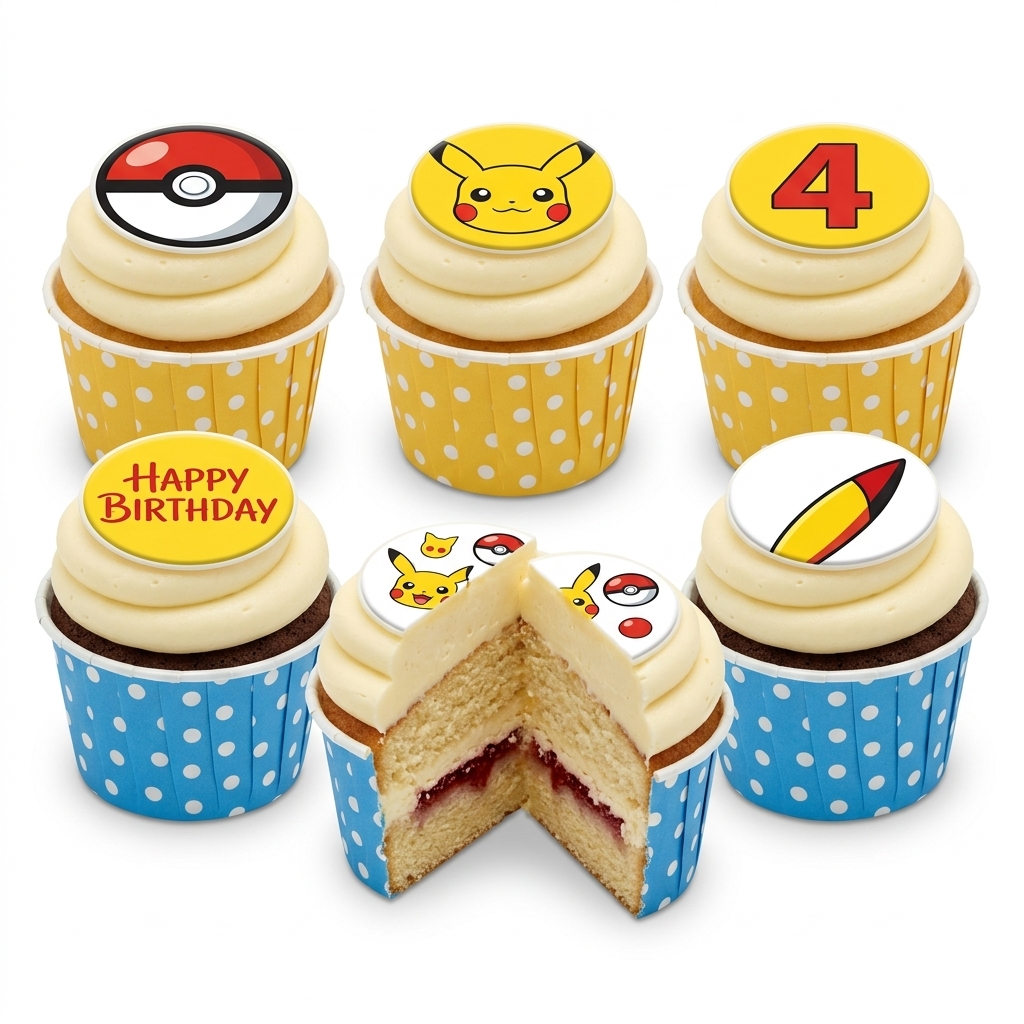 Pokémon Birthday Cupcakes with Custom Age