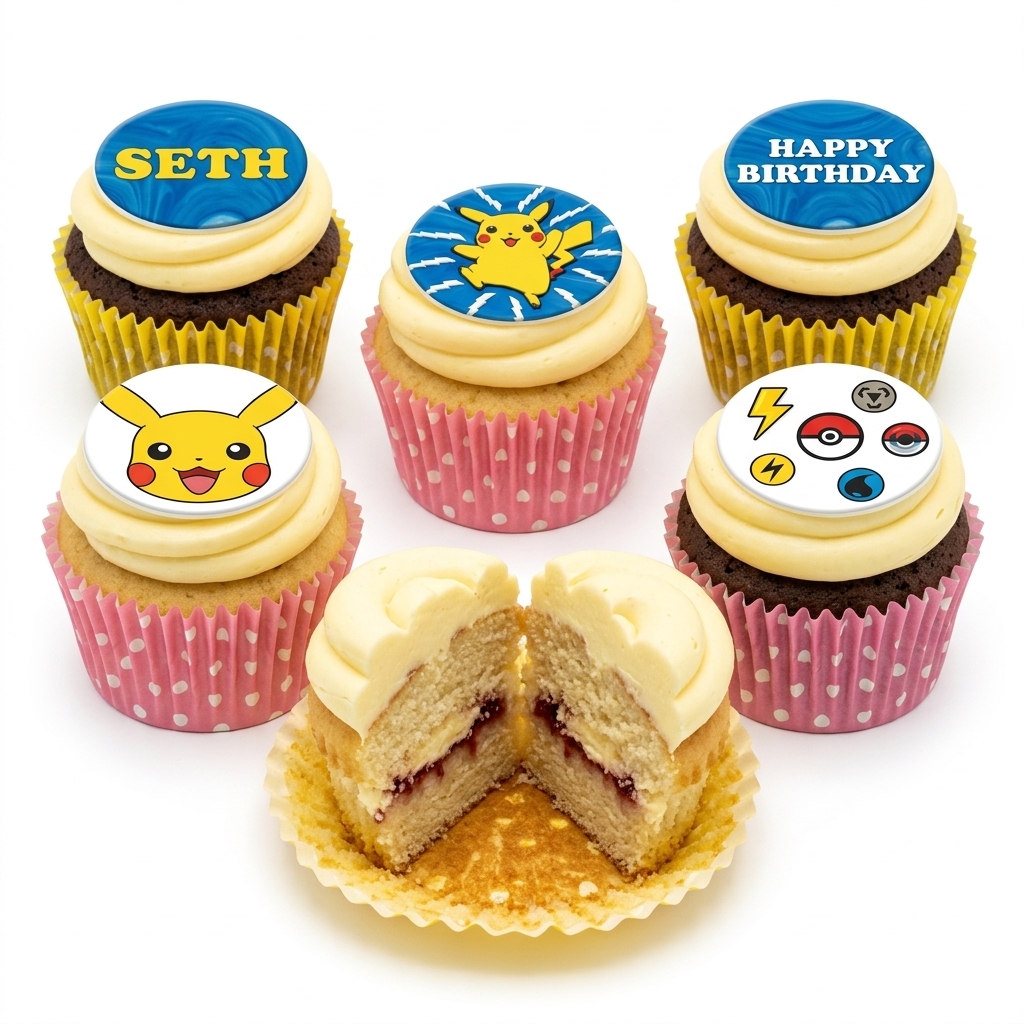 Pikachu & Pokémon Birthday Cupcakes